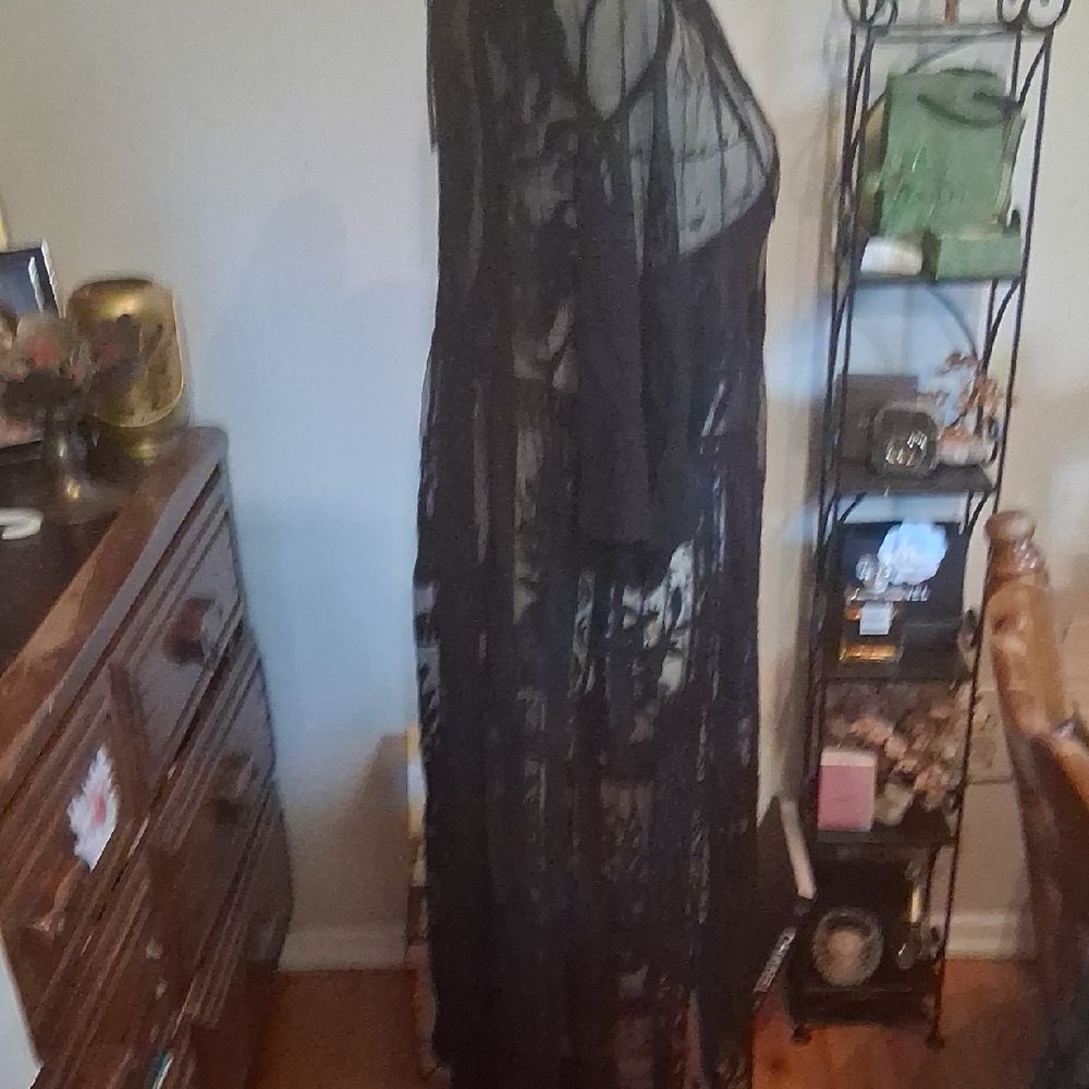 NWT Rachel Zoe Sheer Black Lace Kimono Cover Up O/S - Picture 4 of 9